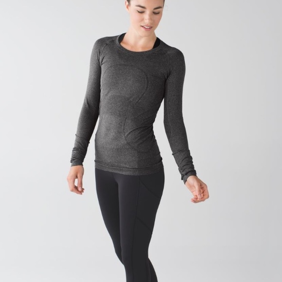 Lululemon Swiftly Tech Long Sleeve Crew Heathered Black - Picture 1 of 8
